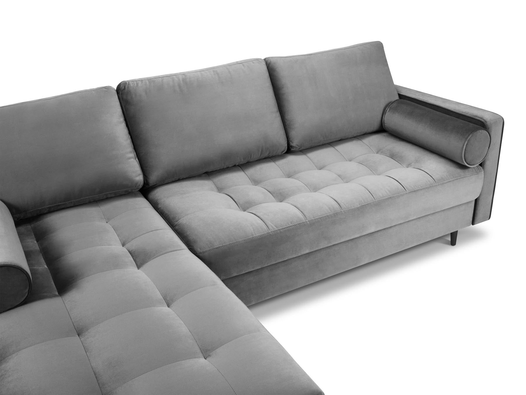 Elegantes 4-Sitzer Ecksofa links Aspen in zeitgemäßem Grauton, ideal für gemütliche und moderne Wohnräume von Cosmopolitan Design.