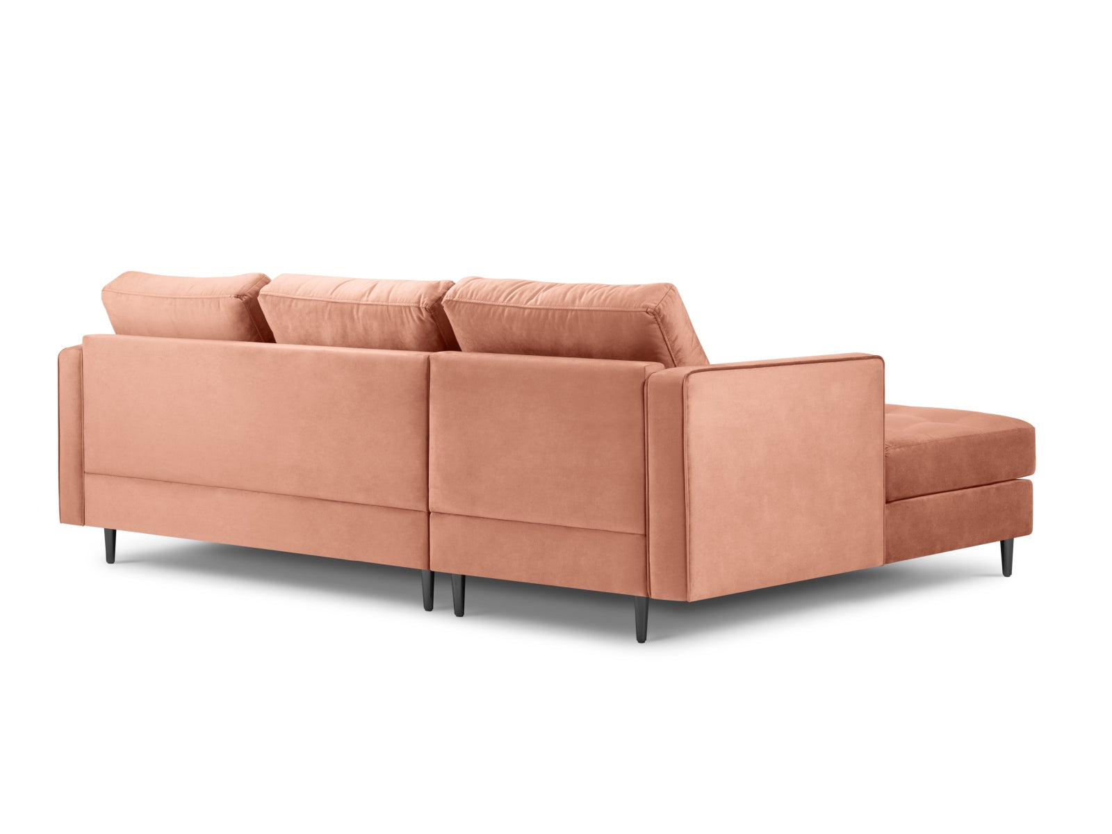 Elegantes 4-Sitzer Ecksofa links Aspen in trendigem Pink, perfekt für stilvolle Wohnzimmer und entspannte Abende.