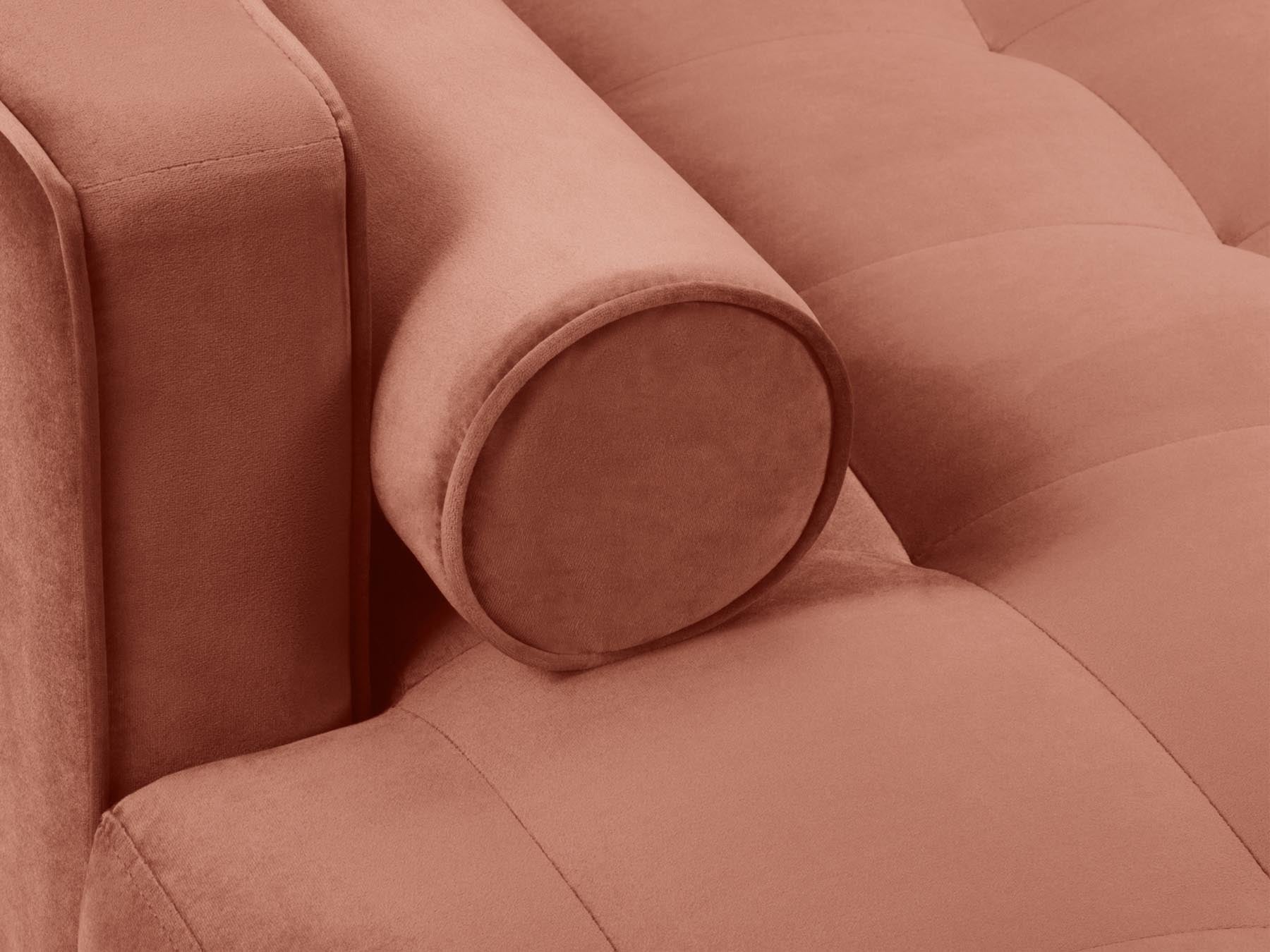 Elegantes 4-Sitzer Ecksofa links Aspen in strahlendem Pink, perfekt für entspannte Abende und ein modernes Wohnambiente.