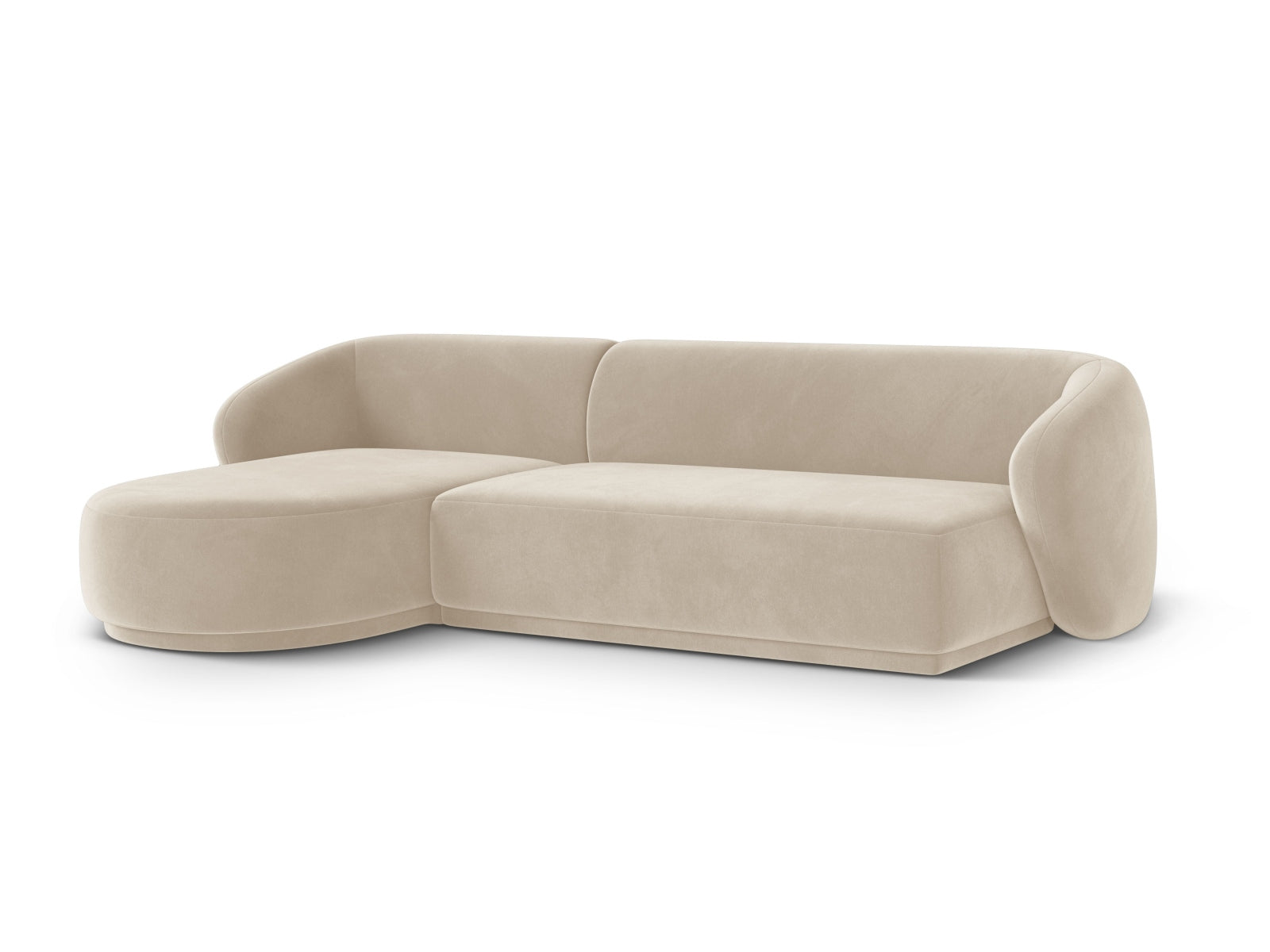 Beige 4-Sitzer Ecksofa links Gomera von Cosmopolitan Design, stilvoll und modern, ideal für gemütliche Wohnräume.