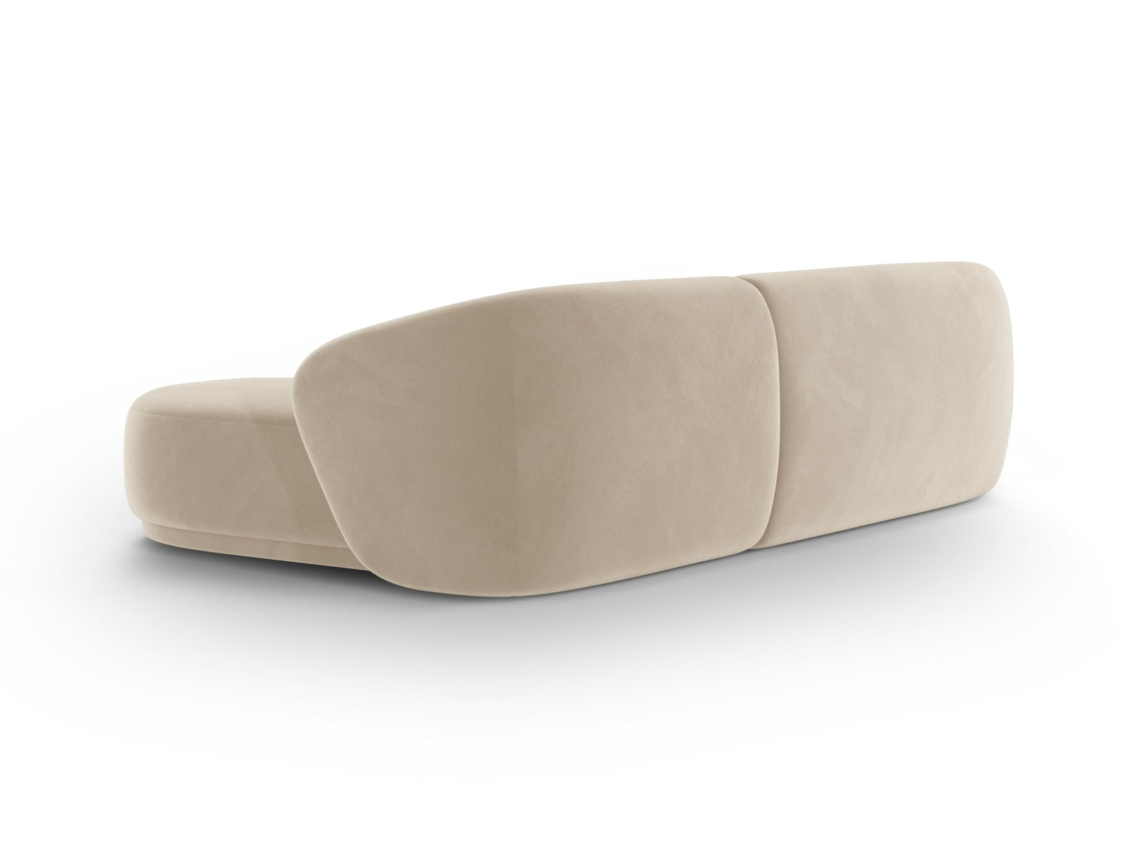 Elegantes 4-Sitzer Ecksofa links Gomera in zartem Beige, perfekt für stilvolle und einladende Wohnbereiche von Cosmopolitan Design.