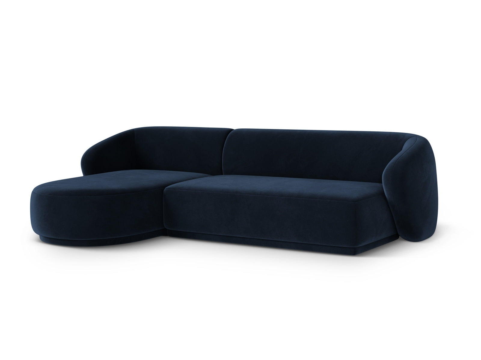 Elegantes 4-Sitzer Ecksofa links Gomera in Royal Blue, stilvoll und modern, ideal für jedes Wohnzimmer, präsentiert von Cosmopolitan Design.