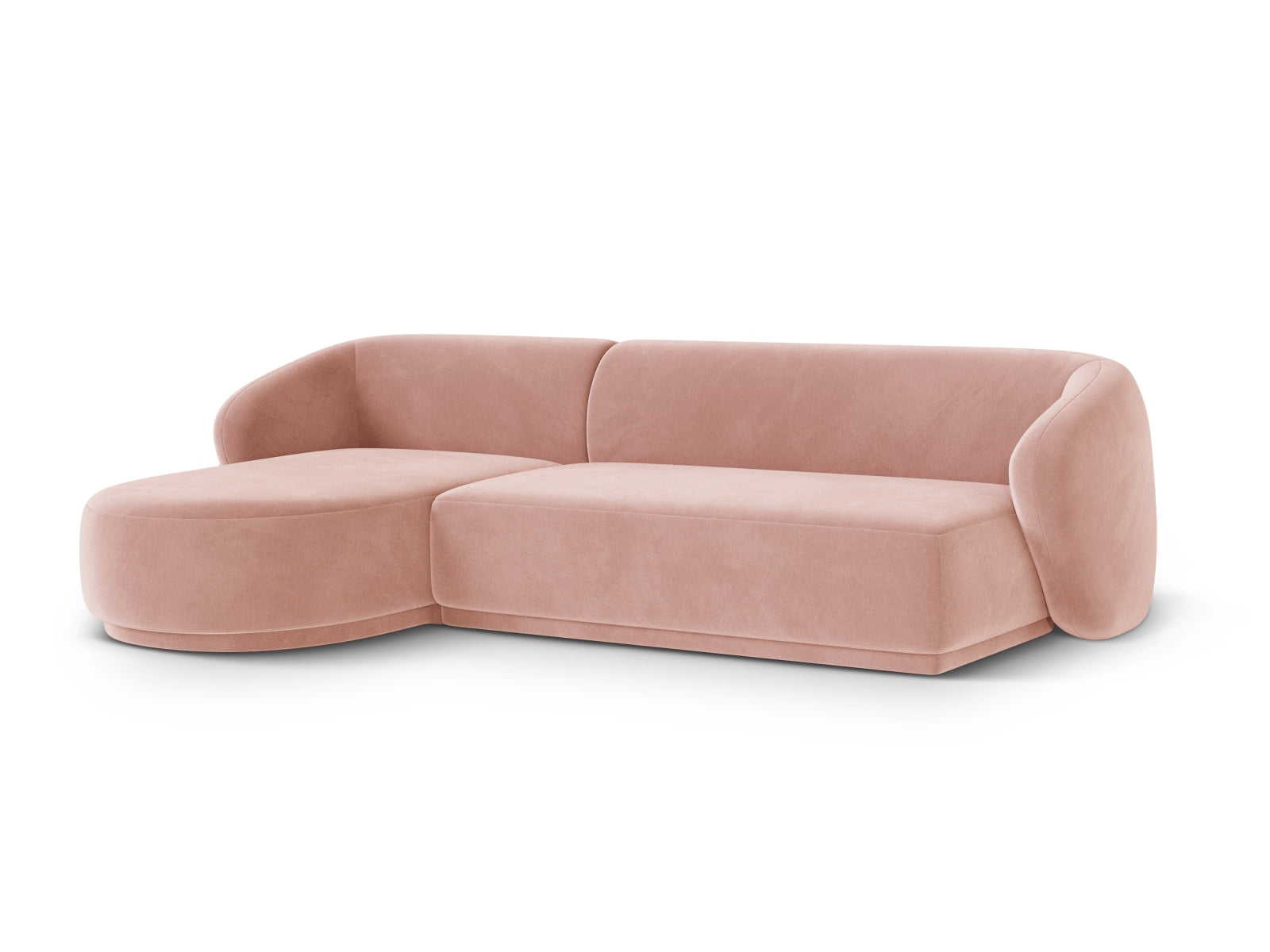 Stylisches 4-Sitzer Ecksofa links Gomera in lebhaftem Pink, ideal für moderne Wohnräume, präsentiert von Cosmopolitan Design.