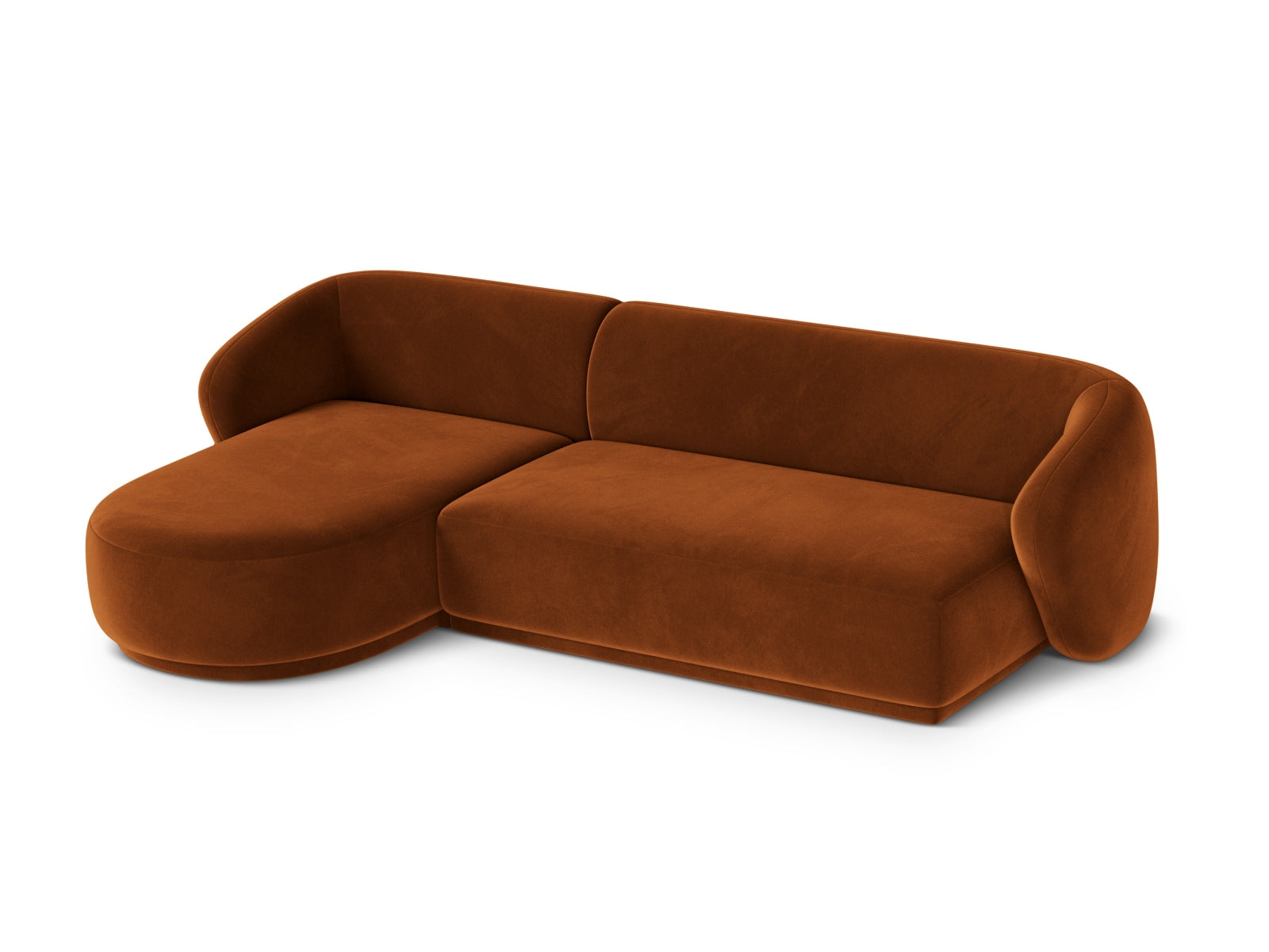 Modernes 4-Sitzer Ecksofa links Gomera in warmem Terracotta, ideal für einladende Wohnräume und entspannte Stunden.