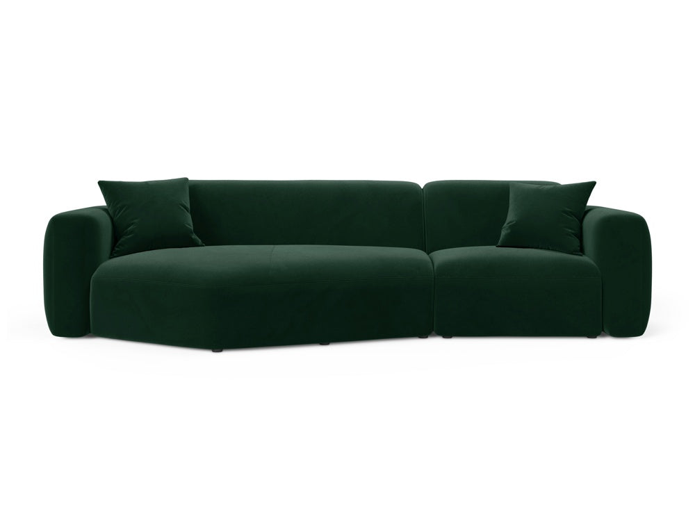 Strino Velour Modular Ecksofa links 3 Sitzer in Bottle Green präsentiert im Onlineshop von KAQTU Design AG. Ecksofa links ist von Cosmopolitan Design