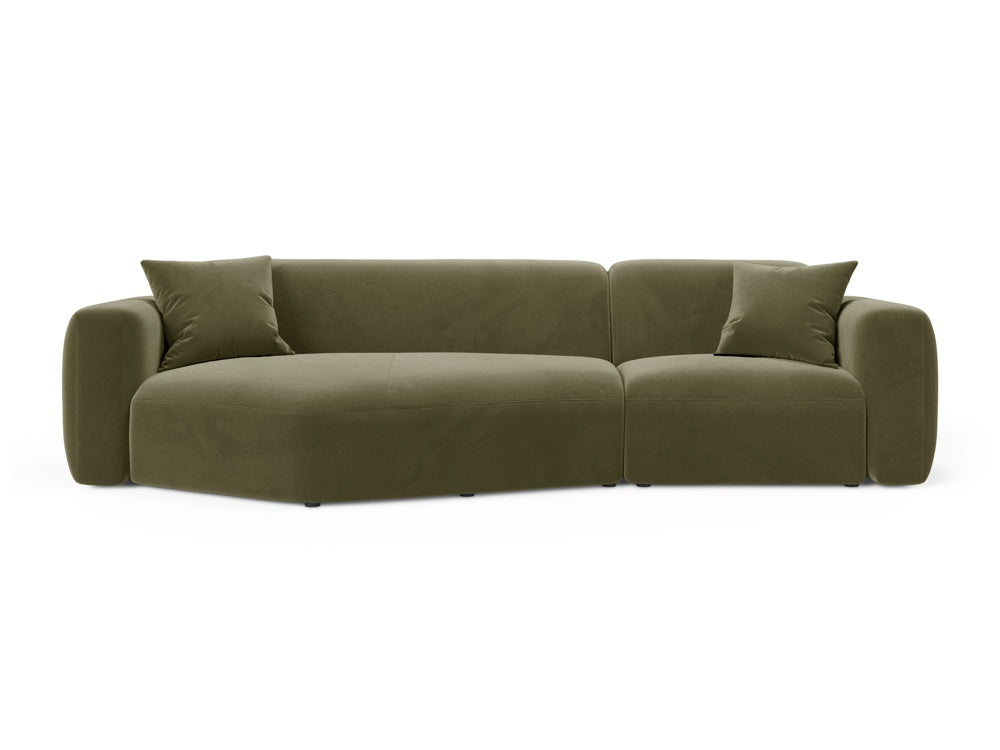 Strino Velour Modular Ecksofa links 3 Sitzer in Green-Salvador präsentiert im Onlineshop von KAQTU Design AG. L-Sofa links ist von Cosmopolitan Design