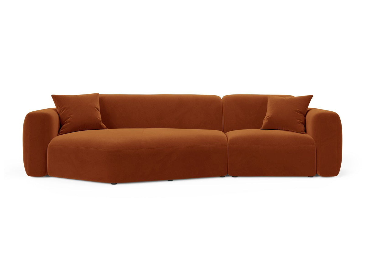 Strino Velour Modular Ecksofa links 3 Sitzer in Terracotta-Salvador präsentiert im Onlineshop von KAQTU Design AG. L-Sofa links ist von Cosmopolitan Design