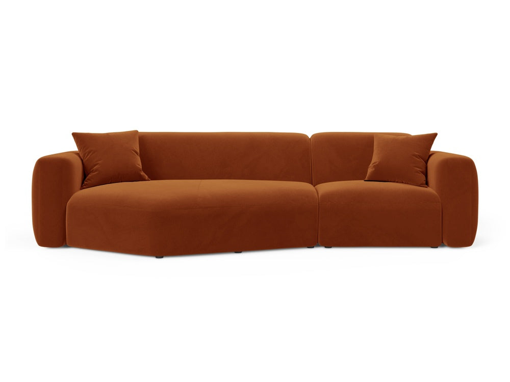 Strino Velour Modular Ecksofa links 3 Sitzer in Terracotta-Salvador präsentiert im Onlineshop von KAQTU Design AG. L-Sofa links ist von Cosmopolitan Design