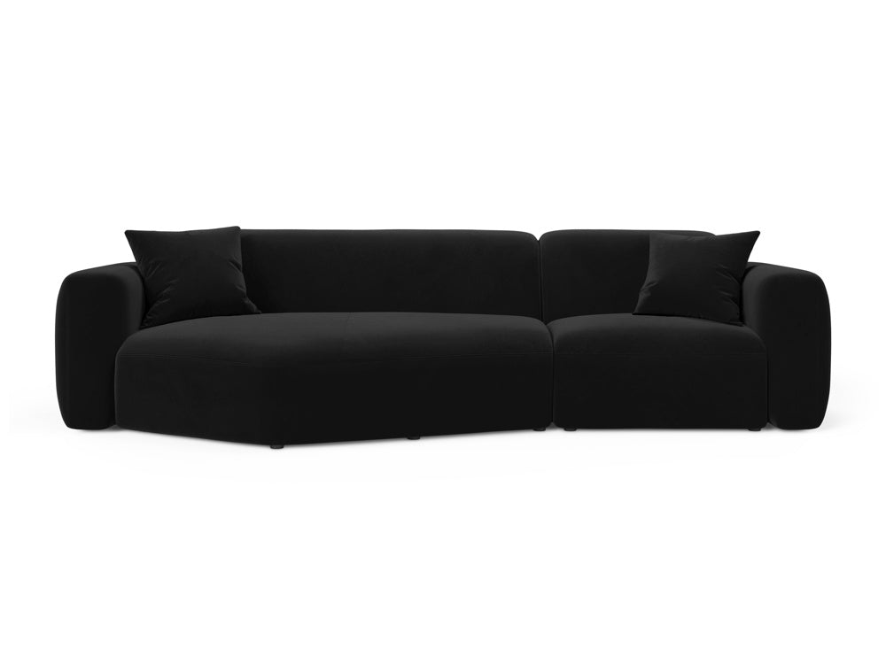 Strino Velour Modular Ecksofa links 3 Sitzer in Black präsentiert im Onlineshop von KAQTU Design AG. Ecksofa links ist von Cosmopolitan Design