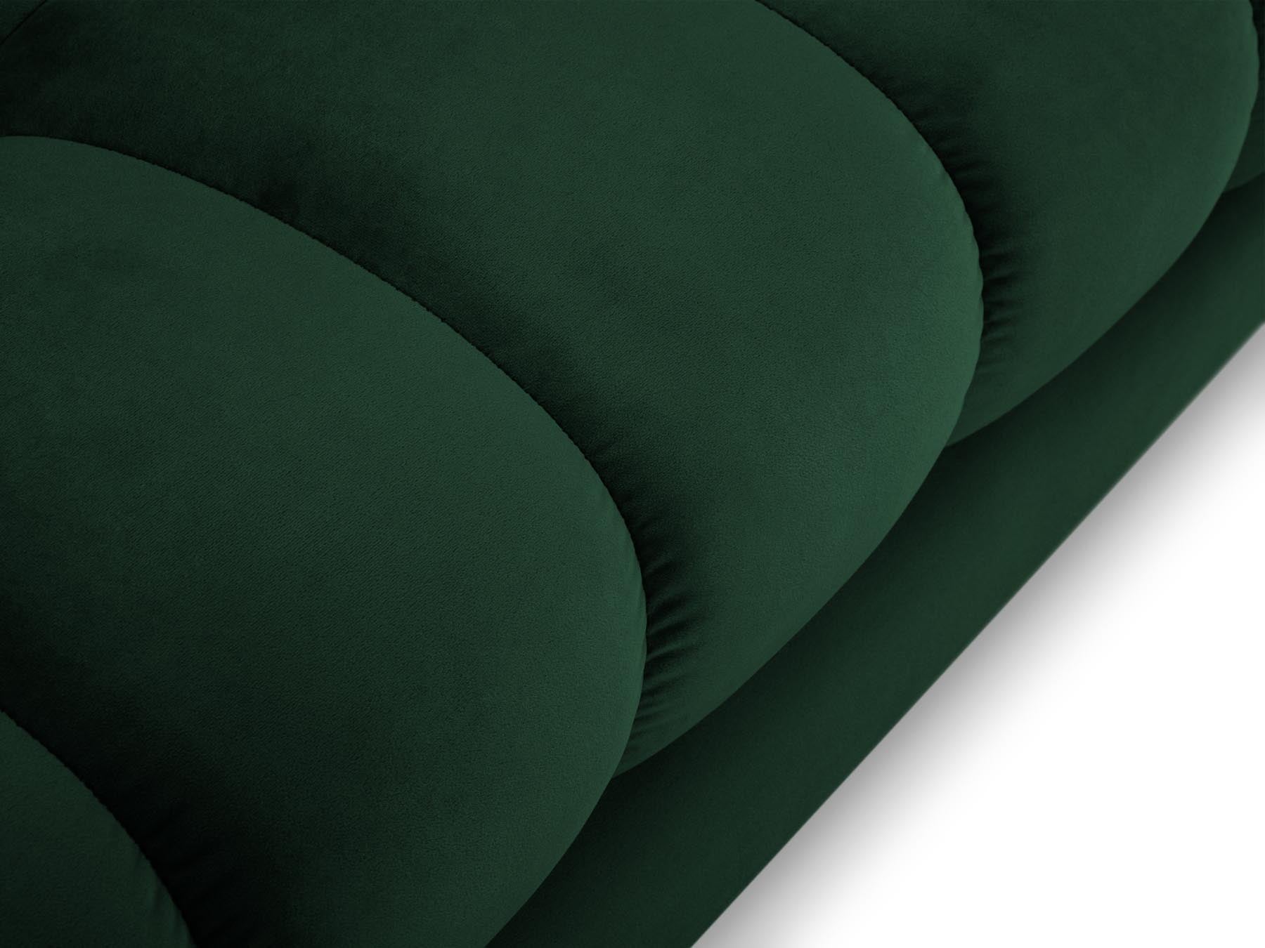 Modernes 5-Sitzer Ecksofa links Bali in luxuriösem Bottle Green-Bluvel, perfekt für gemütliche und stilvolle Wohnambiente von Cosmopolitan Design.