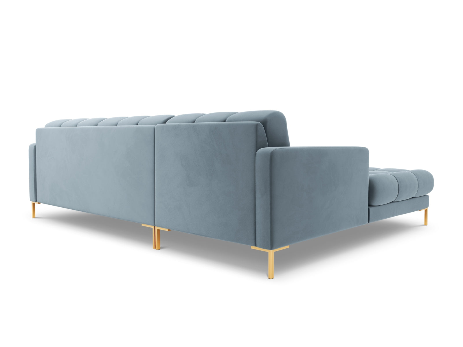 Modernes 5-Sitzer Ecksofa links Bali in sanftem Hellblau, ideal für gemütliche und stilvolle Wohnräume von Cosmopolitan Design.