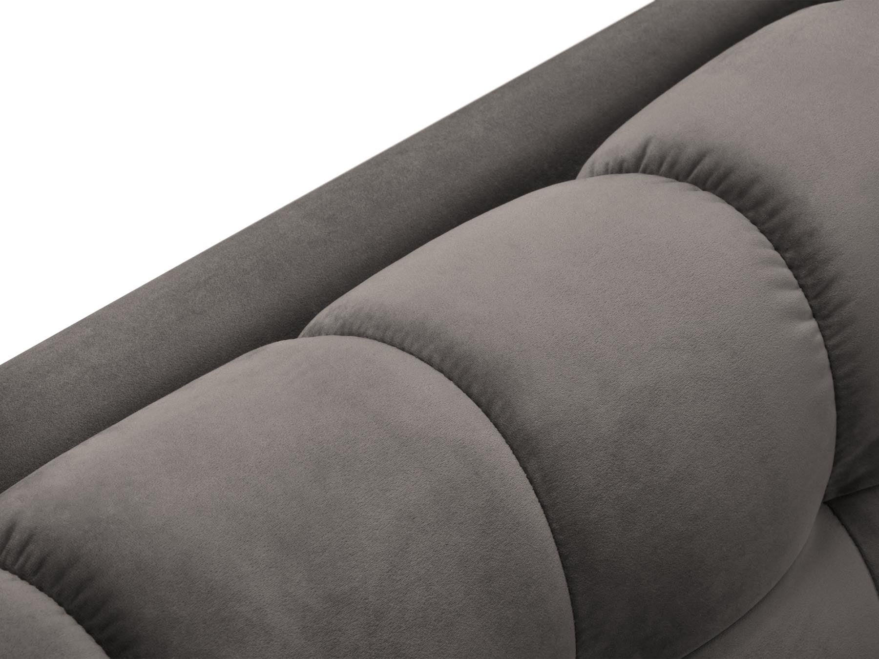 Modernes 5-Sitzer Ecksofa links Bali in sanftem Light Grey-Bluvel, ideal für gemütliche und stilvolle Wohnräume von Cosmopolitan Design.