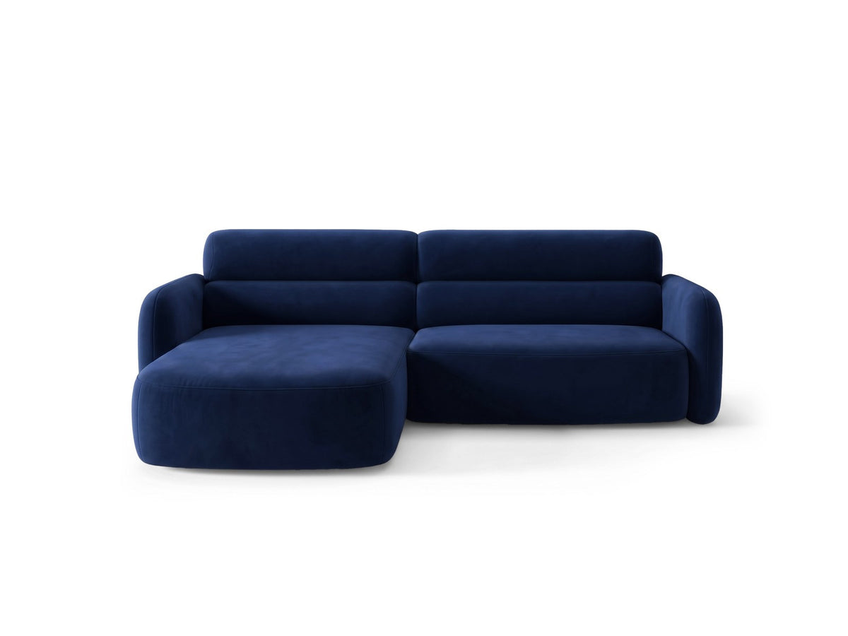 Ecksofa links Malmo von Cosmopolitan Design mit Bluvel-Bezug und flachen schwarzen Beinen