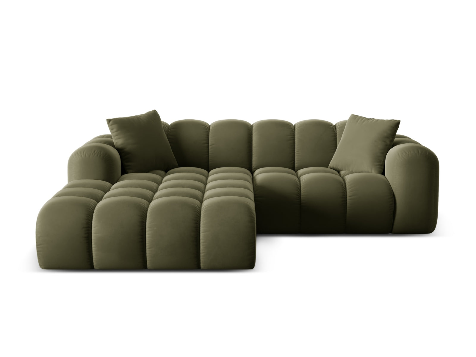 3-Sitzer Ecksofa links Treno in Green-Bluvel präsentiert im Onlineshop von KAQTU Design AG. Ecksofa links ist von Cosmopolitan Design