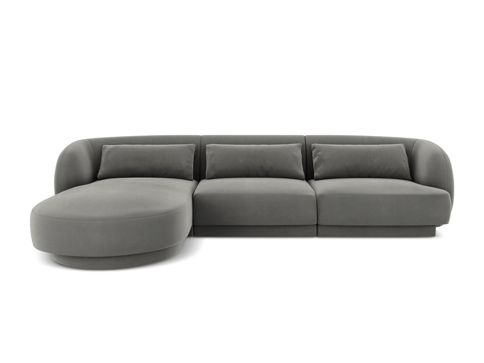 Tulum Velour Ecksofa links 4 Sitzer 156cm in Light Grey präsentiert im Onlineshop von KAQTU Design AG. Ecksofa links ist von Cosmopolitan Design