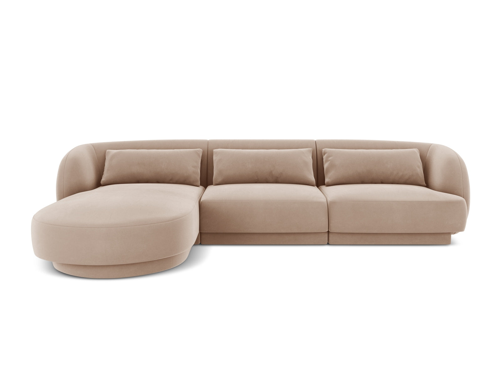 Tulum Velour Ecksofa links 4 Sitzer 156cm in Beige präsentiert im Onlineshop von KAQTU Design AG. Ecksofa links ist von Cosmopolitan Design