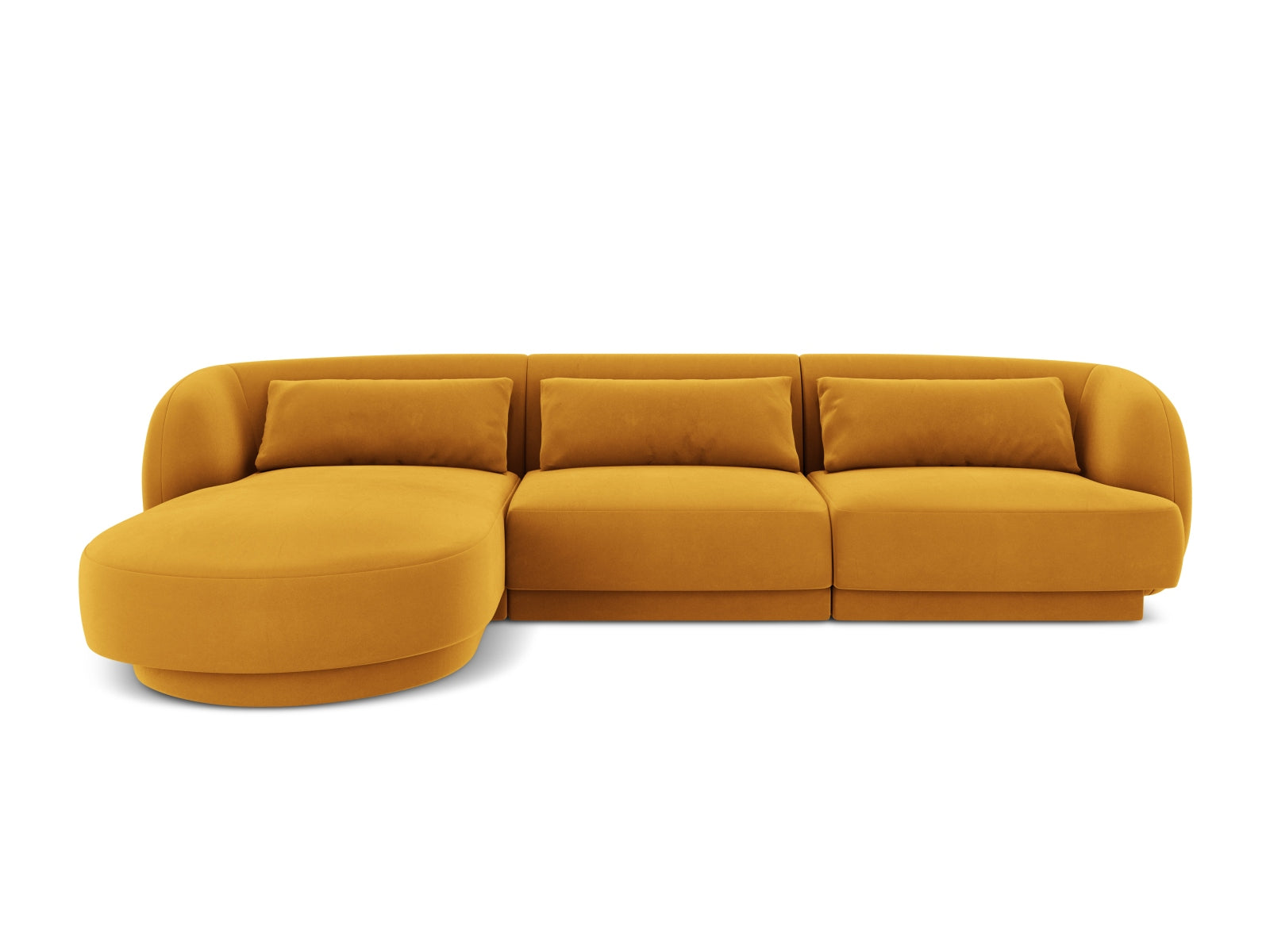 Tulum Velour Ecksofa links 4 Sitzer 156cm in Yellow präsentiert im Onlineshop von KAQTU Design AG. Ecksofa links ist von Cosmopolitan Design