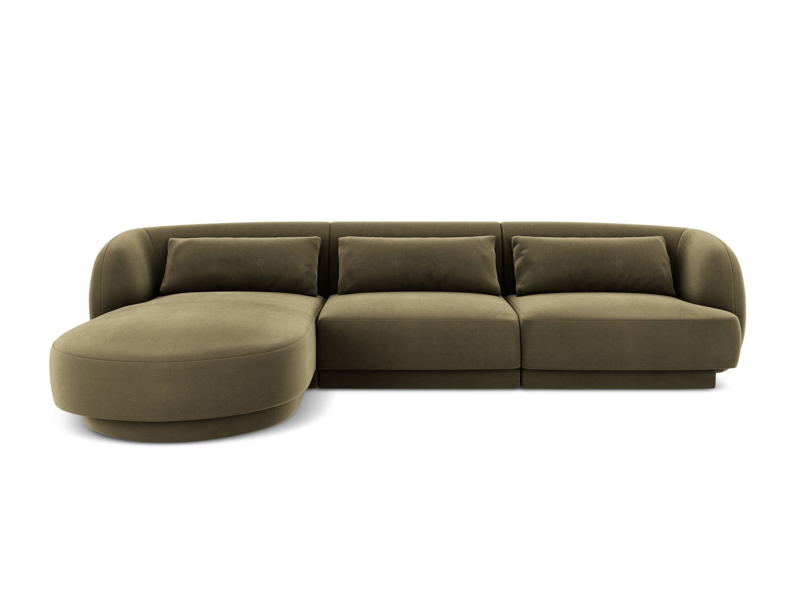 Tulum Velour Ecksofa links 4 Sitzer 156cm in Green präsentiert im Onlineshop von KAQTU Design AG. Ecksofa links ist von Cosmopolitan Design