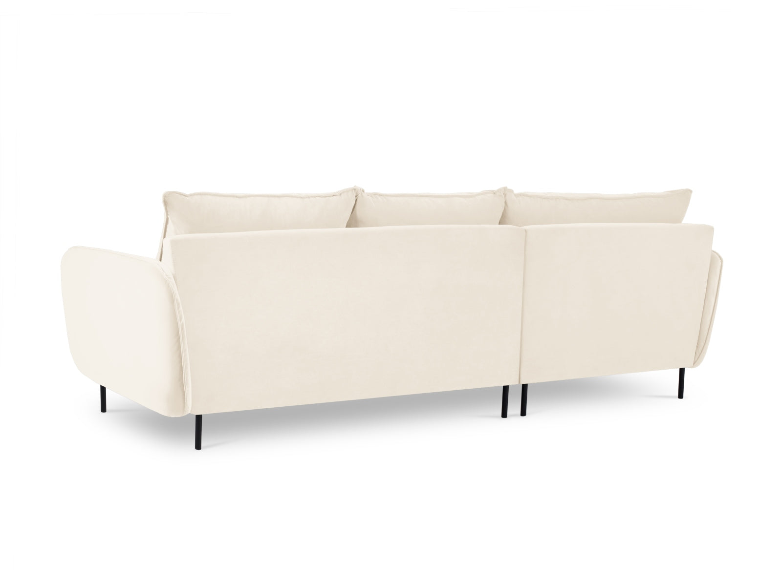 Vienna Velour Ecksofa links 5 Sitzer 170cm in Light Beige/Schwarz-Bluvel präsentiert im Onlineshop von KAQTU Design AG. Ecksofa links ist von Cosmopolitan Design