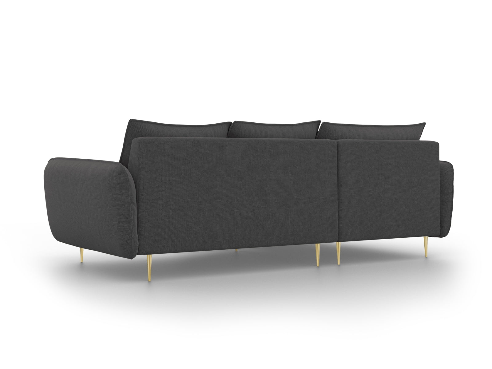 Elegantes, dunkelgraues Ecksofa links für 5 Personen, 170 cm, ideal für stilvolle und komfortable Wohnräume.