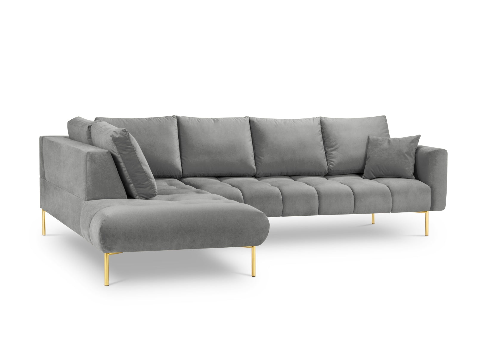 Entdecken Sie das elegante Hastings Velour links Ecksofa 5 Sitzer von Cosmopolitan Design – perfekt für Ihr modernes Zuhause und höchsten Sitzkomfort.