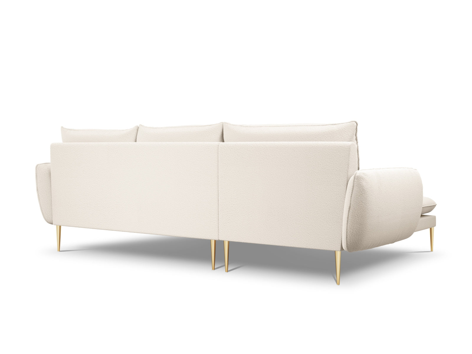 Vienna Boucle Ecksofa links 5 Sitzer 170cm in Beige/Gold-Ascot präsentiert im Onlineshop von KAQTU Design AG. L-Sofa links ist von Cosmopolitan Design