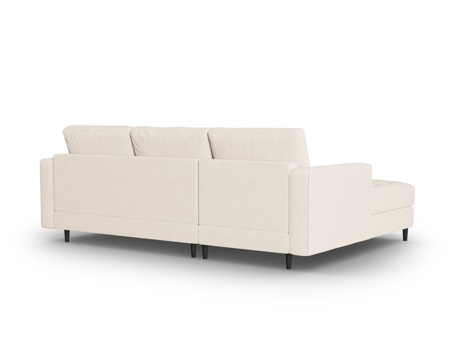 Elegantes 4-Sitzer Ecksofa links Aspen in sanftem Beige, ideal für stilvolle Wohnräume und entspannte Abende mit Freunden.