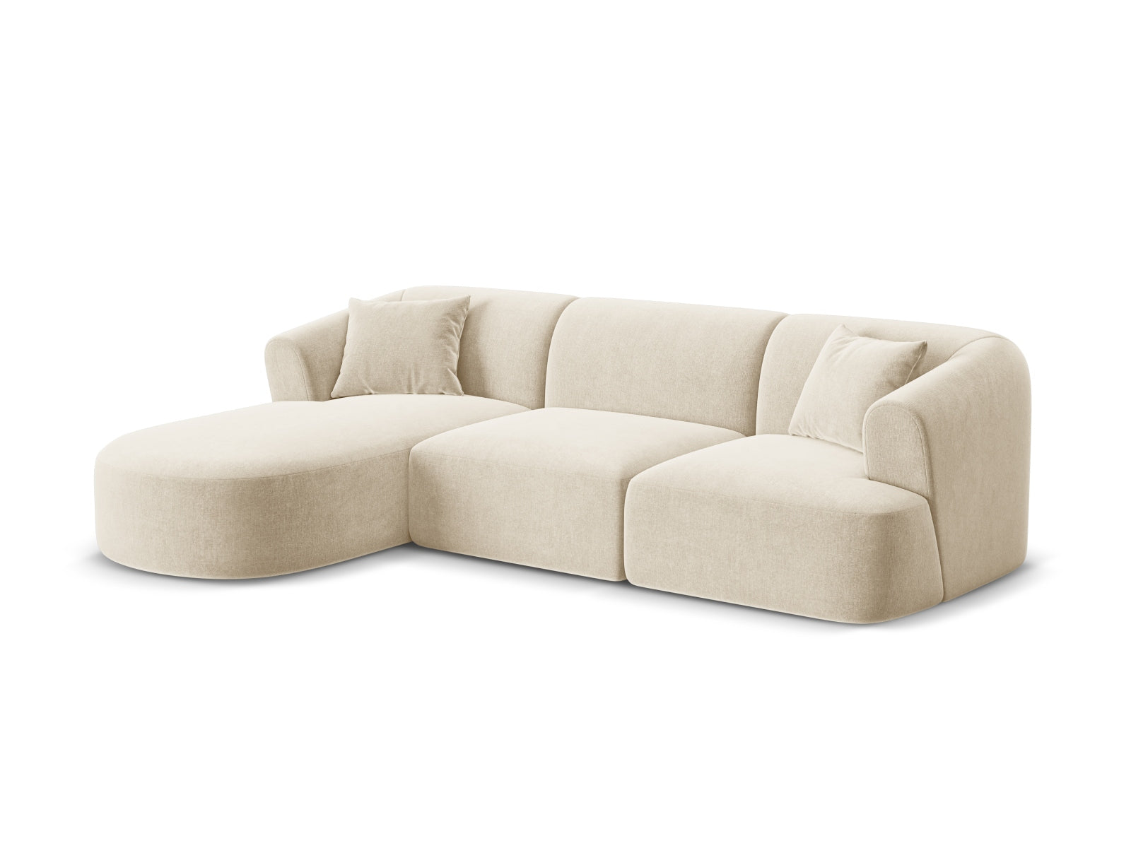 Elegantes 4-Sitzer Ecksofa Campi in Light Beige-Vogue, ideal für stilvolle Wohnräume, präsentiert von Cosmopolitan Design.