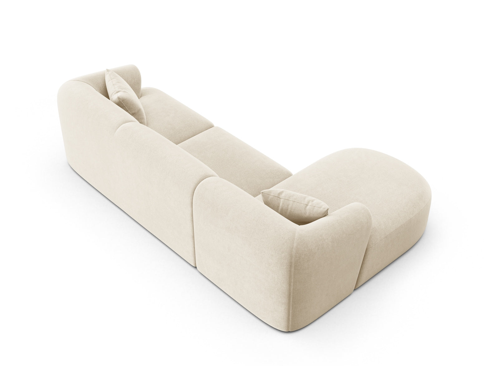 Modulares 4-Sitzer Ecksofa Campi in sanftem Beige, perfekt für moderne Wohnzimmer, entworfen von Cosmopolitan Design.
