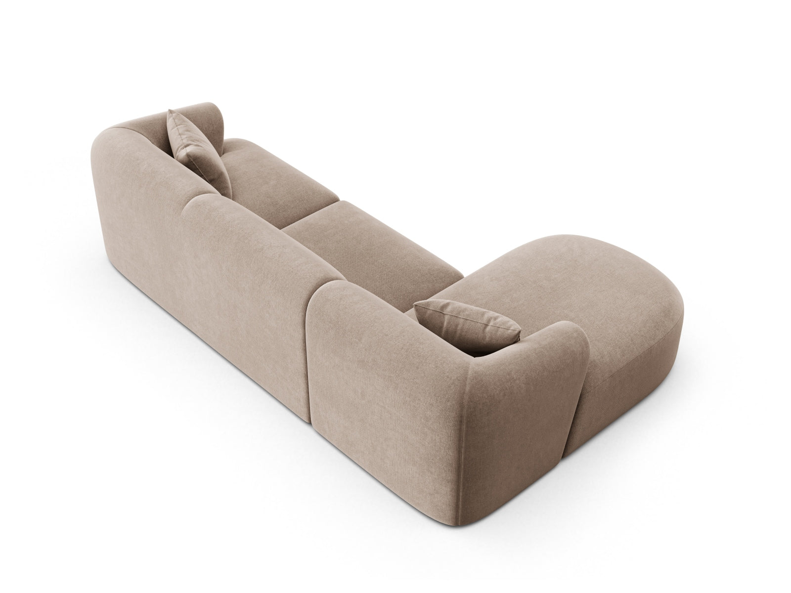 Modulares 4-Sitzer Ecksofa Campi in stilvollem Dunkelbeige, perfekt für zeitgemäße Wohnkonzepte und gemütliche Abende. Hochwertige Qualität von Cosmopolitan Design.