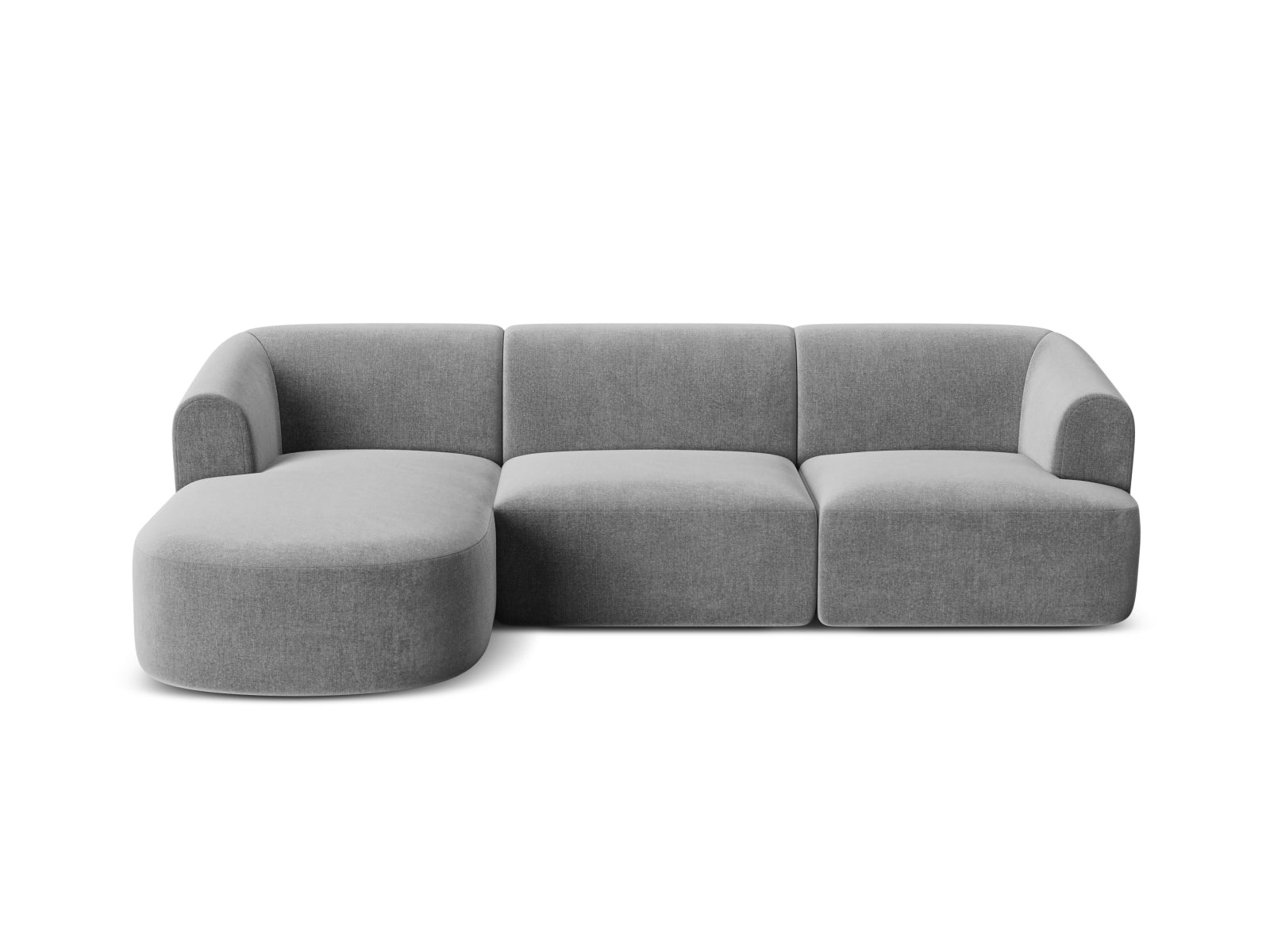 Modernes 4-Sitzer Ecksofa Campi in stilvollem Grau, ideal für gemütliche Wohnräume und entspannte Abende, erhältlich bei Cosmopolitan Design.