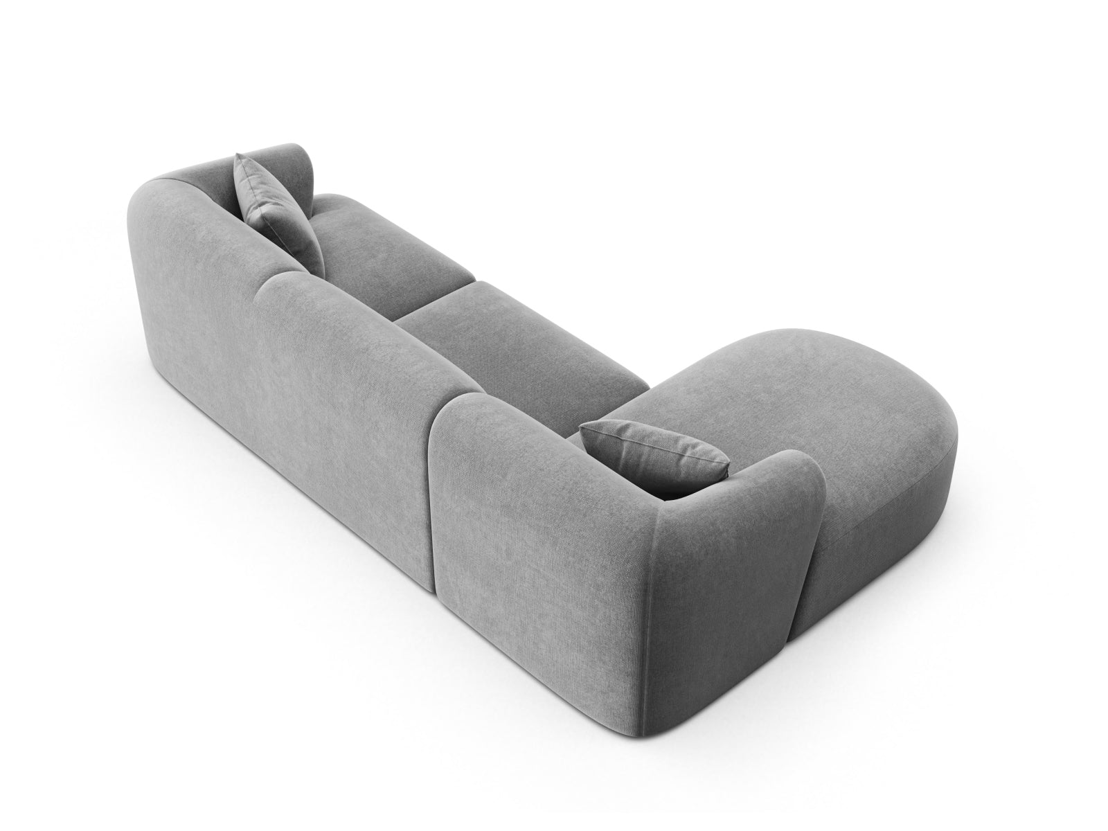 Elegantes 4-Sitzer Ecksofa Campi in zeitlosem Grau, perfekt für stilvolle Wohnzimmer und gesellige Abende, erhältlich bei Cosmopolitan Design.
