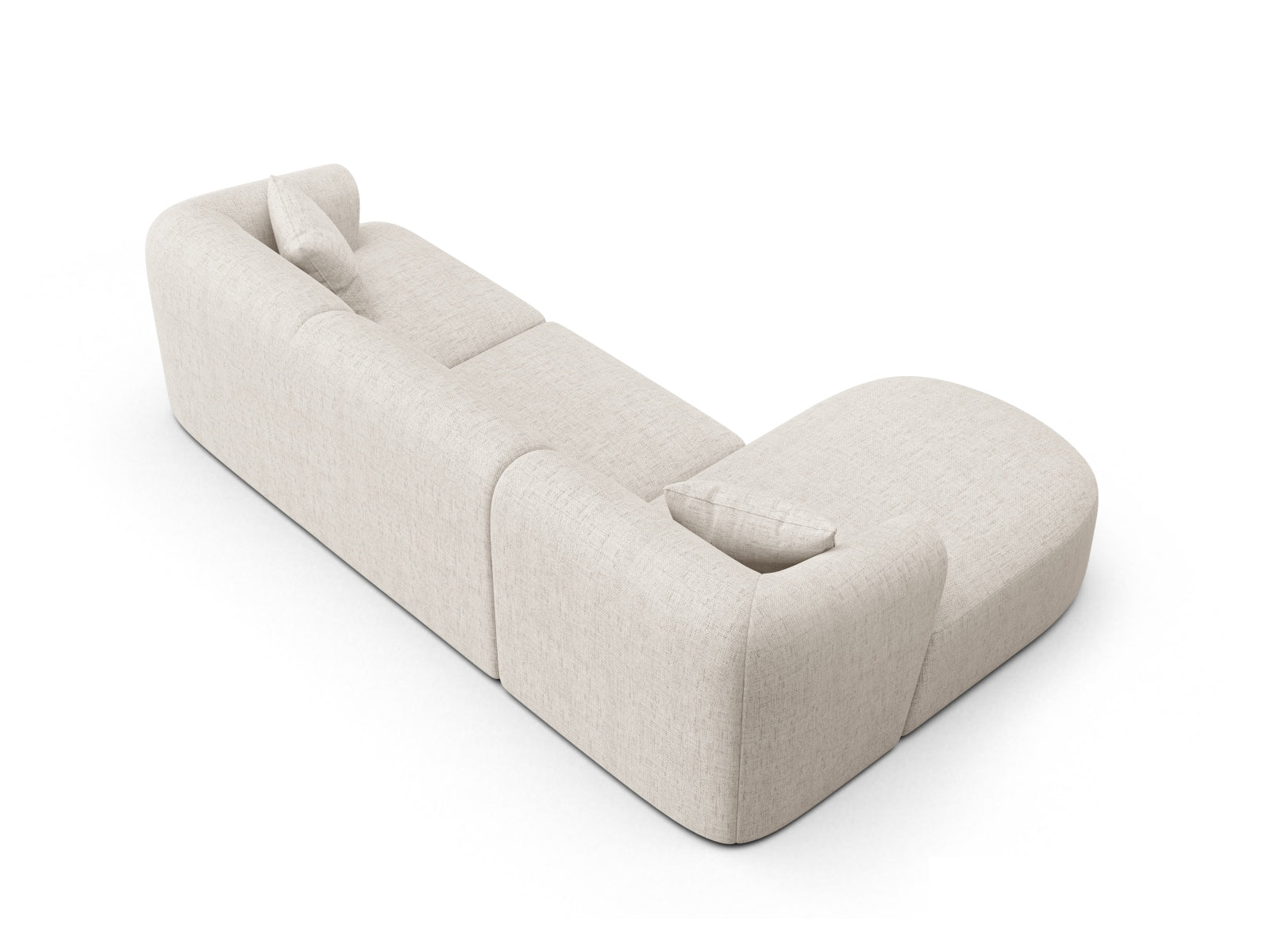 Bequemes 4-Sitzer Ecksofa Campi in elegantem Beige, perfekt für moderne Wohnzimmer und anpassbare Raumgestaltungen.
