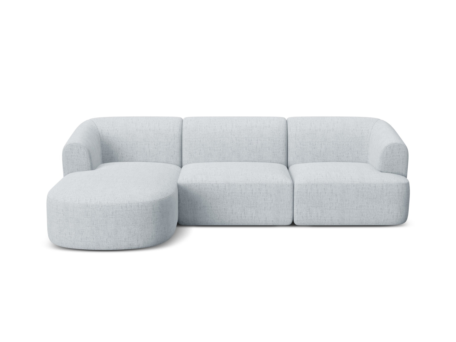 Modulares 4-Sitzer Ecksofa Campi in stilvollem Grau, ideal für zeitgemäße Wohnzimmer, vereint Funktionalität und modernes Design von Cosmopolitan.