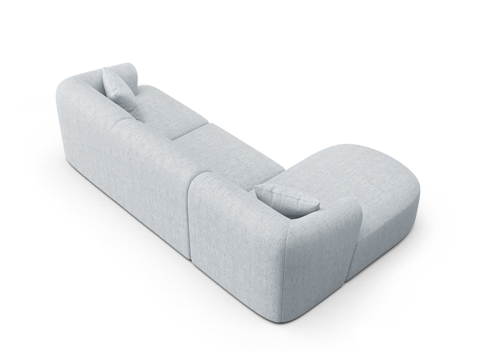 Elegantes 4-Sitzer Ecksofa Campi in modernem Grau, perfekt für stilvolle Wohnräume, bietet vielseitige Gestaltungsmöglichkeiten und Komfort.