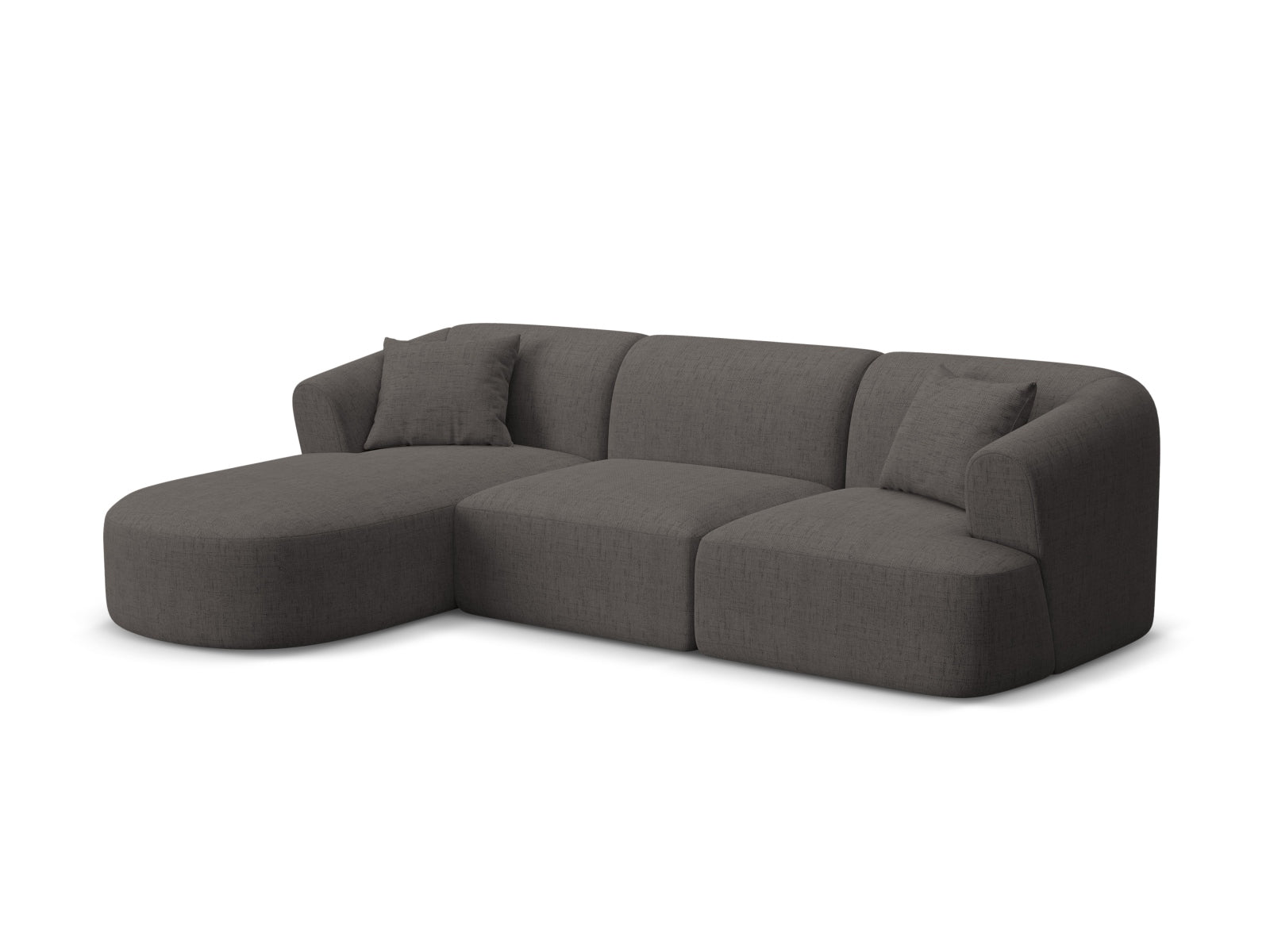 Modulares 4-Sitzer Ecksofa Campi in stilvollem Grau, ideal für moderne Wohnräume, erhältlich bei KAQTU Design AG.