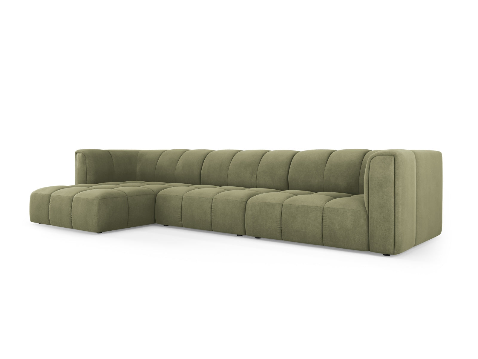 Modulares 5-Sitzer Ecksofa Moritz in sanftem Mint, ideal für stilvolle Wohnräume, erhältlich bei Cosmopolitan Design.