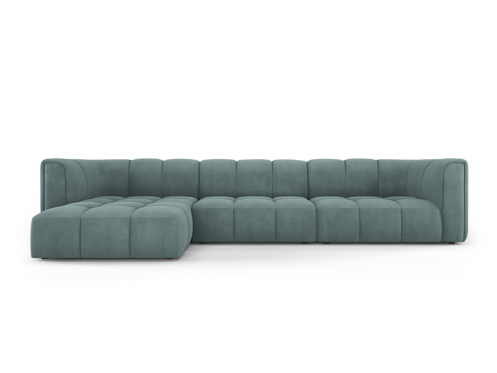 5-Sitzer Ecksofa links modular Moritz in Sea Green-Rebel präsentiert im Onlineshop von KAQTU Design AG. Ecksofa links ist von Cosmopolitan Design