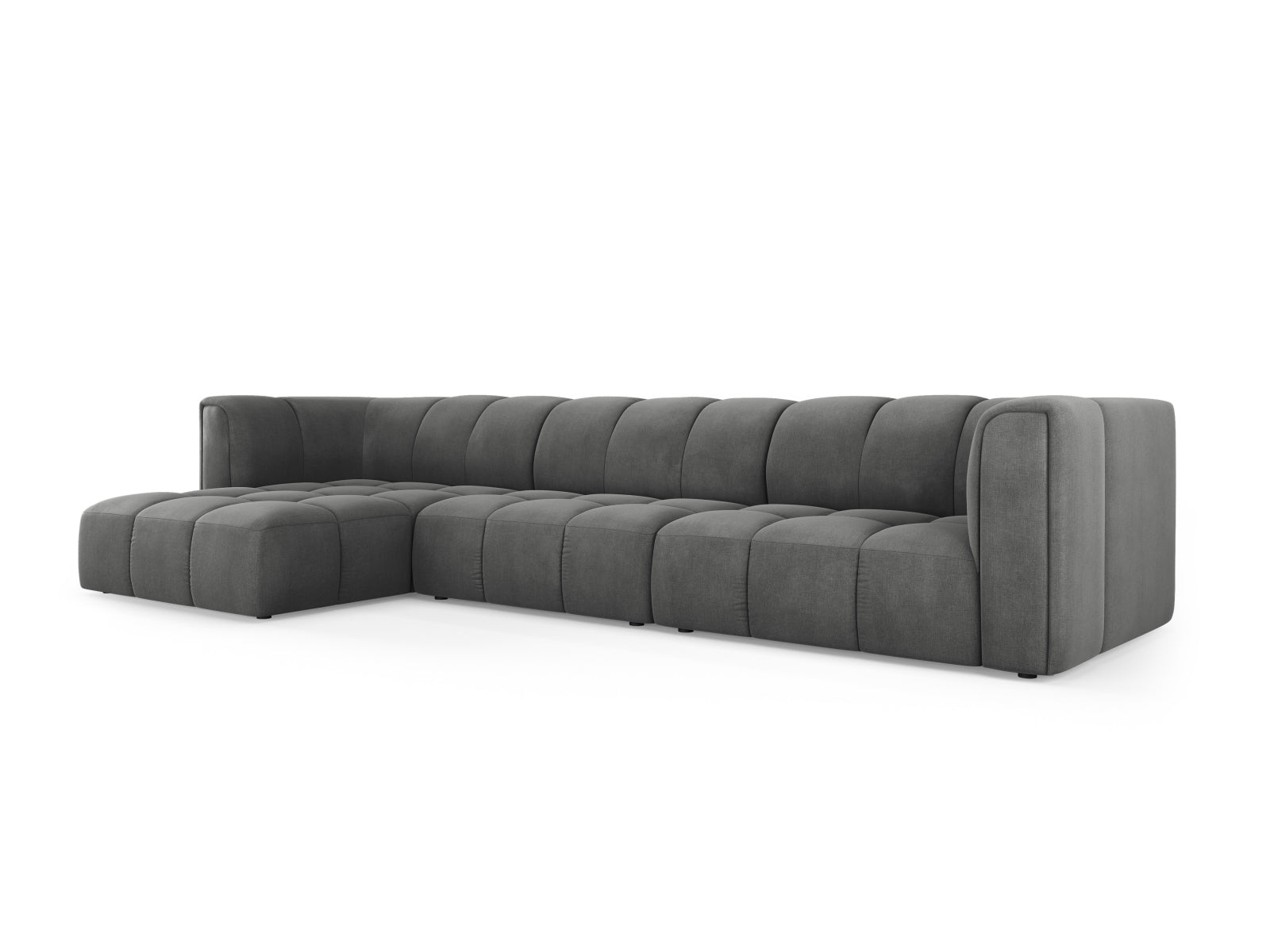 Modulares 5-Sitzer Ecksofa Moritz in Dunkelgrau, stilvolles Design von Cosmopolitan Design, ideal für moderne Wohnräume.