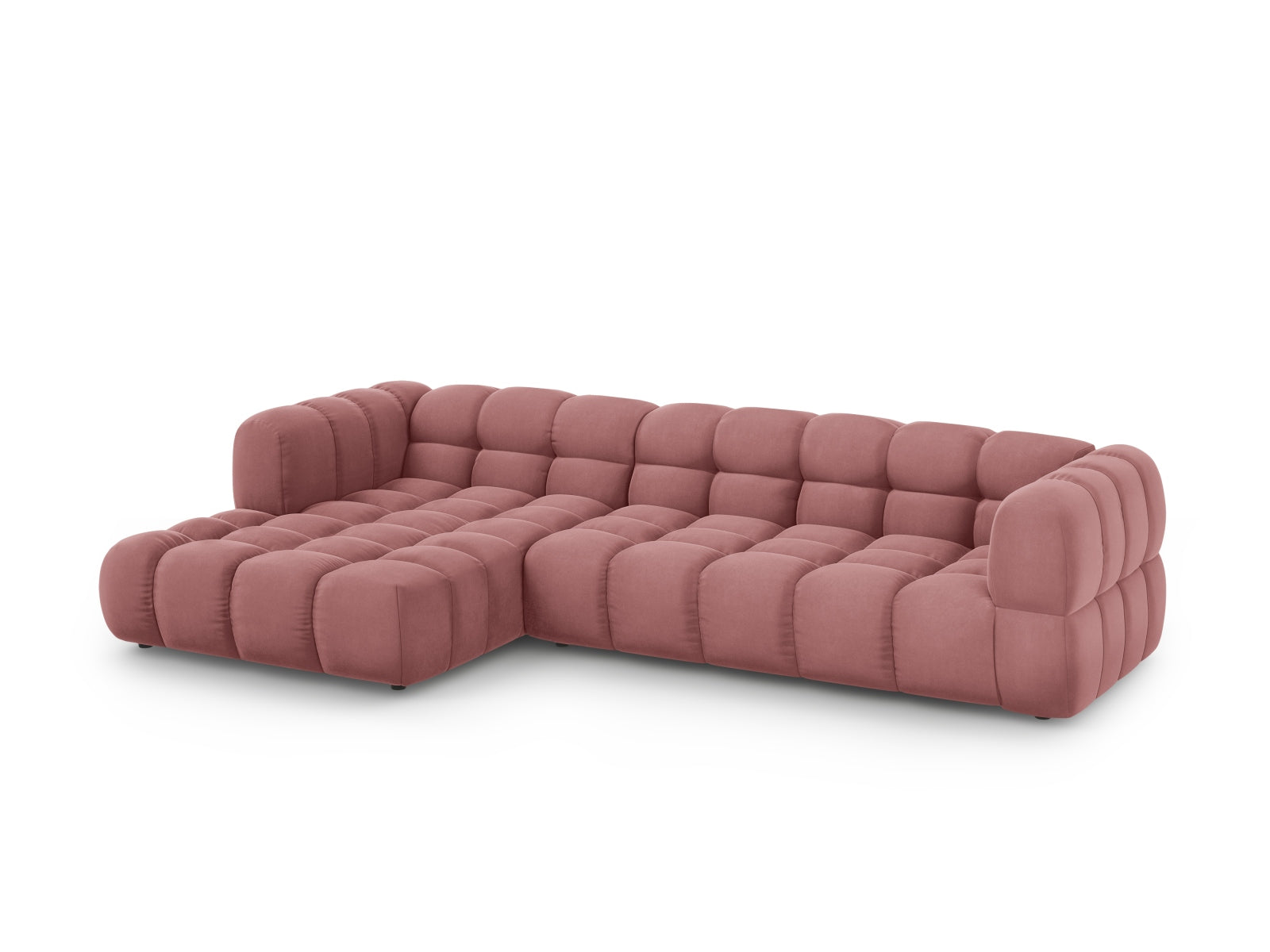Elegantes modulares Ecksofa in Sky Velour, linksseitig, 4-Sitzer mit 162 cm Breite, ideal für stilvolle Wohnräume.