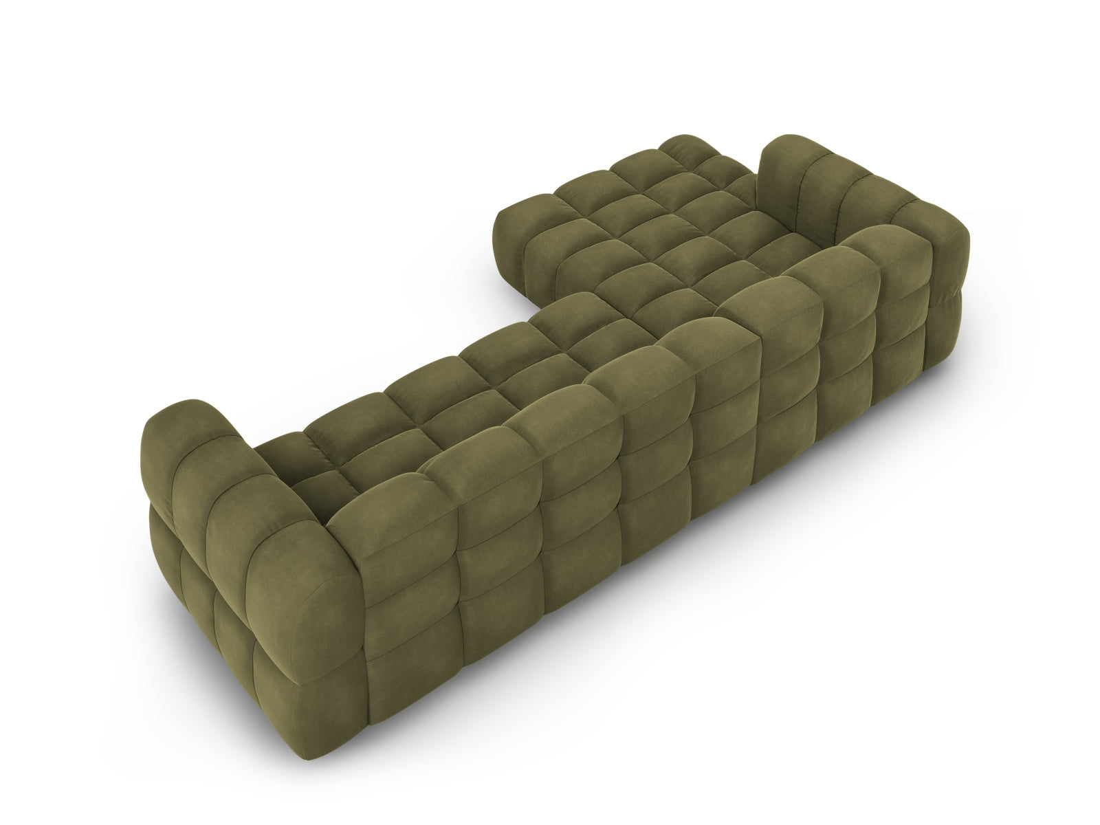 Elegantes modulares Ecksofa in sanftem Hellgrün, 4-Sitzer mit 162 cm, ideal für stilvolle Wohnräume. Hochwertige Verarbeitung von Cosmopolitan Design.