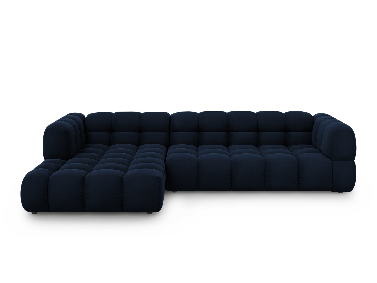 Sky Velour modulares Ecksofa links 4 Sitzer 162cm in Royal Blue-Casino präsentiert im Onlineshop von KAQTU Design AG. L-Sofa links ist von Cosmopolitan Design
