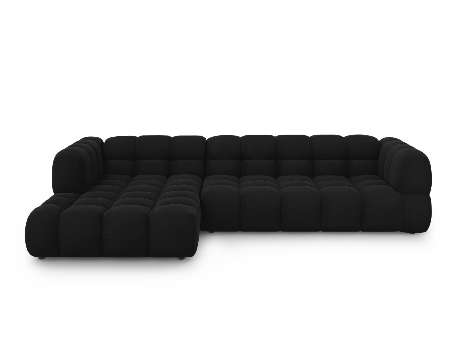 Sky Velour modulares Ecksofa links 4 Sitzer 162cm in Black-Casino präsentiert im Onlineshop von KAQTU Design AG. L-Sofa links ist von Cosmopolitan Design