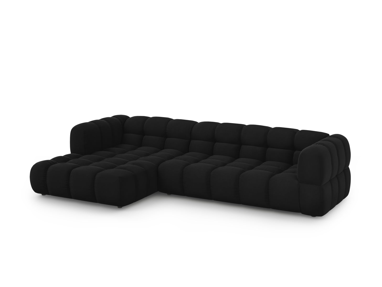 Elegantes modulares Ecksofa in Sky Velour, linksseitig, 4-Sitzer, 162 cm, ideal für stilvolle Wohnräume, präsentiert von Cosmopolitan Design.