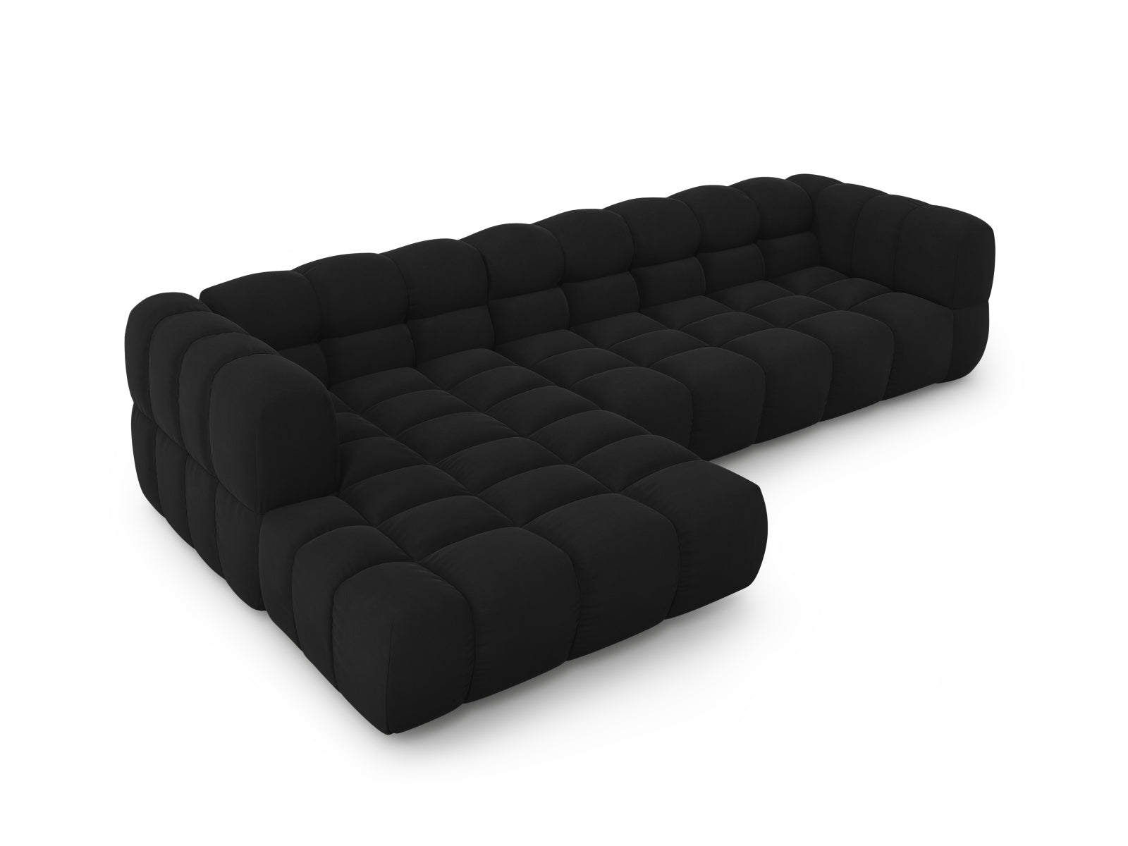 Luxuriöses 4-Sitzer Ecksofa in Sky Velour, linksseitig, 162 cm, perfekt für moderne Wohnkonzepte, entworfen von Cosmopolitan Design.