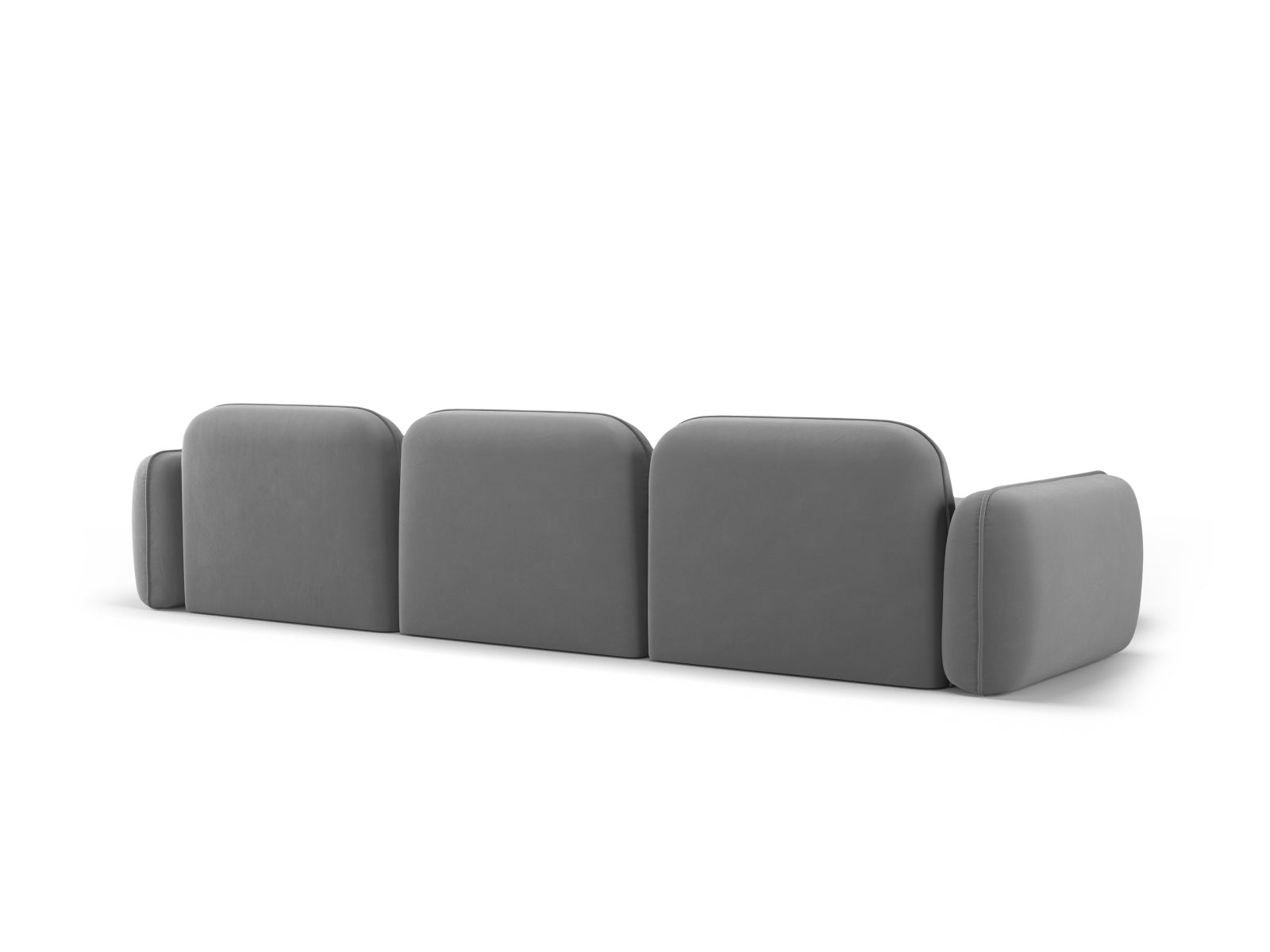 Elegantes Sydney Velour Modular Ecksofa in Hellgrau, ideal für stilvolle Wohnräume, vereint Funktionalität und zeitgemäße Ästhetik.