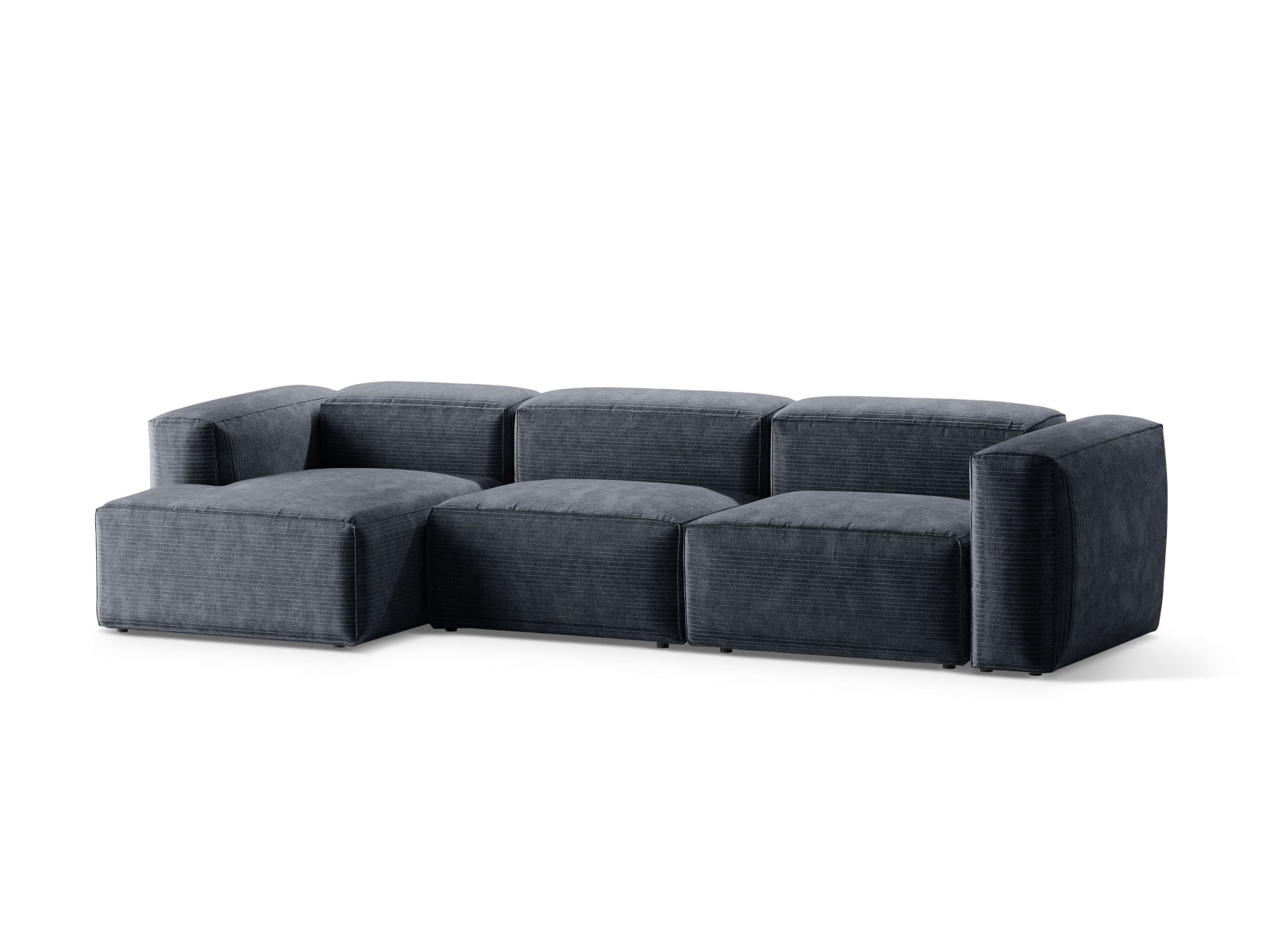 Bergamo Modulares Ecksofa links 4 Sitzer in Muted Blue-Perla präsentiert im Onlineshop von KAQTU Design AG. Ecksofa links ist von Cosmopolitan Design