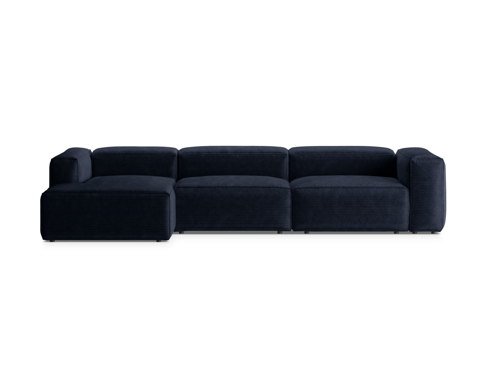 Bergamo Modulares Ecksofa links 4 Sitzer in Navy Blue-Perla präsentiert im Onlineshop von KAQTU Design AG. Ecksofa links ist von Cosmopolitan Design
