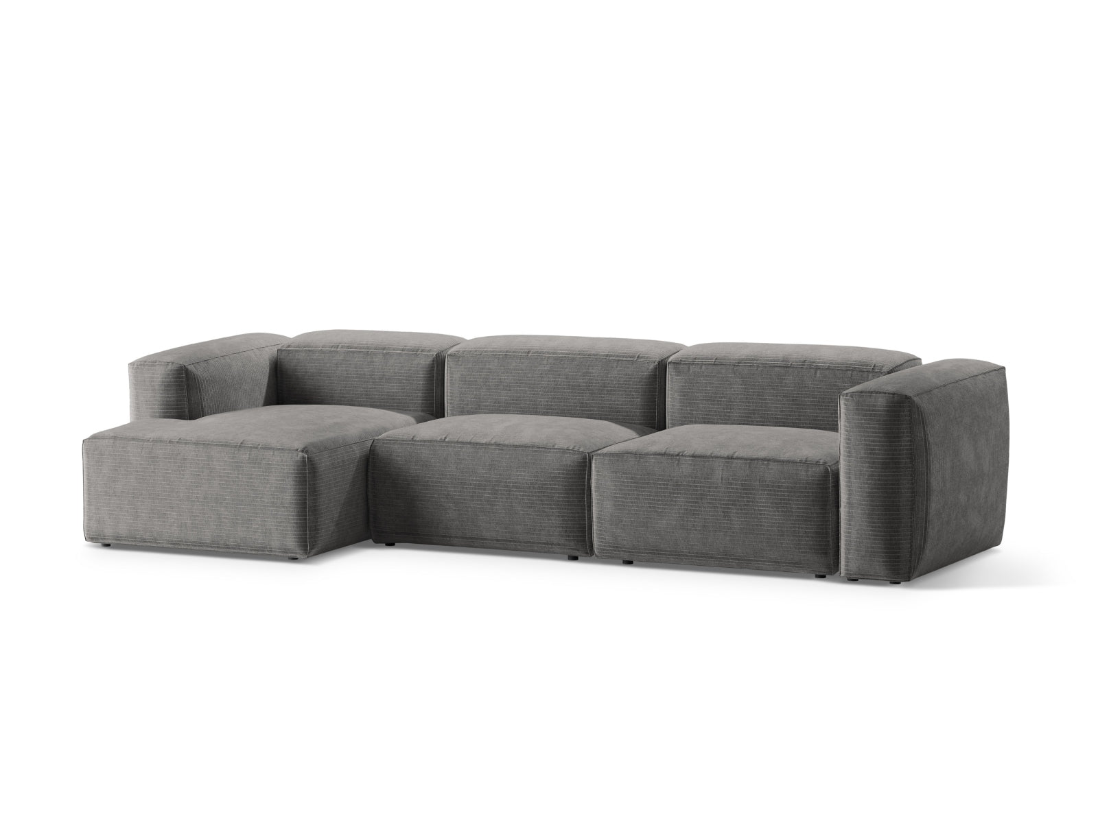 Bergamo Modulares Ecksofa links 4 Sitzer in Light Grey-Perla präsentiert im Onlineshop von KAQTU Design AG. Ecksofa links ist von Cosmopolitan Design