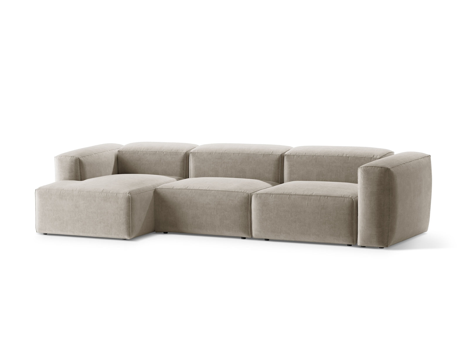 Bergamo Modulares Ecksofa links 4 Sitzer in Beige-Liberty präsentiert im Onlineshop von KAQTU Design AG. Ecksofa links ist von Cosmopolitan Design
